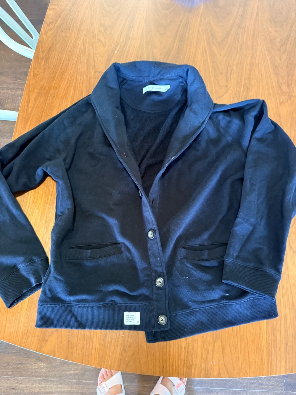 Five Four Blk Shawl Collar Button Blazer